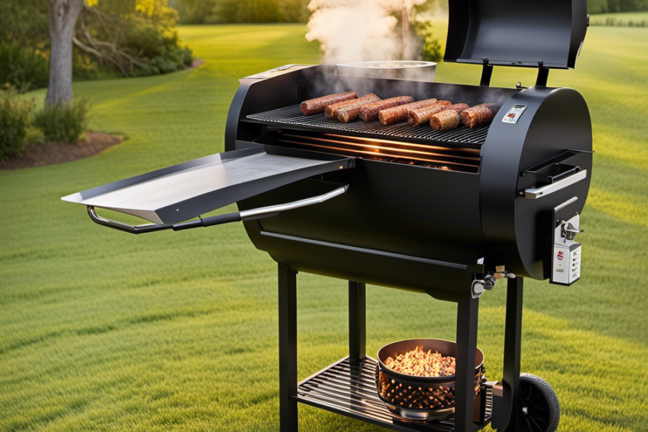 An image that showcases a wood pellet grill in action