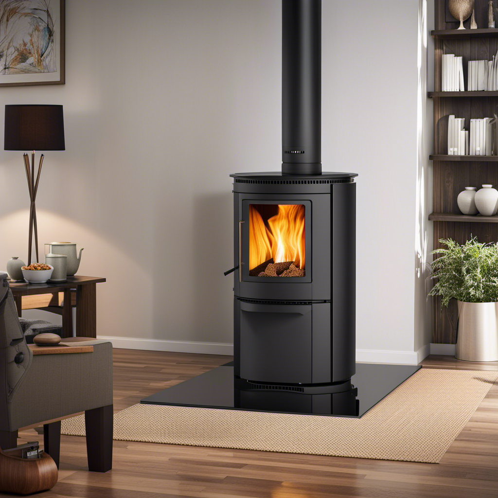 An image showcasing a wood pellet stove in action
