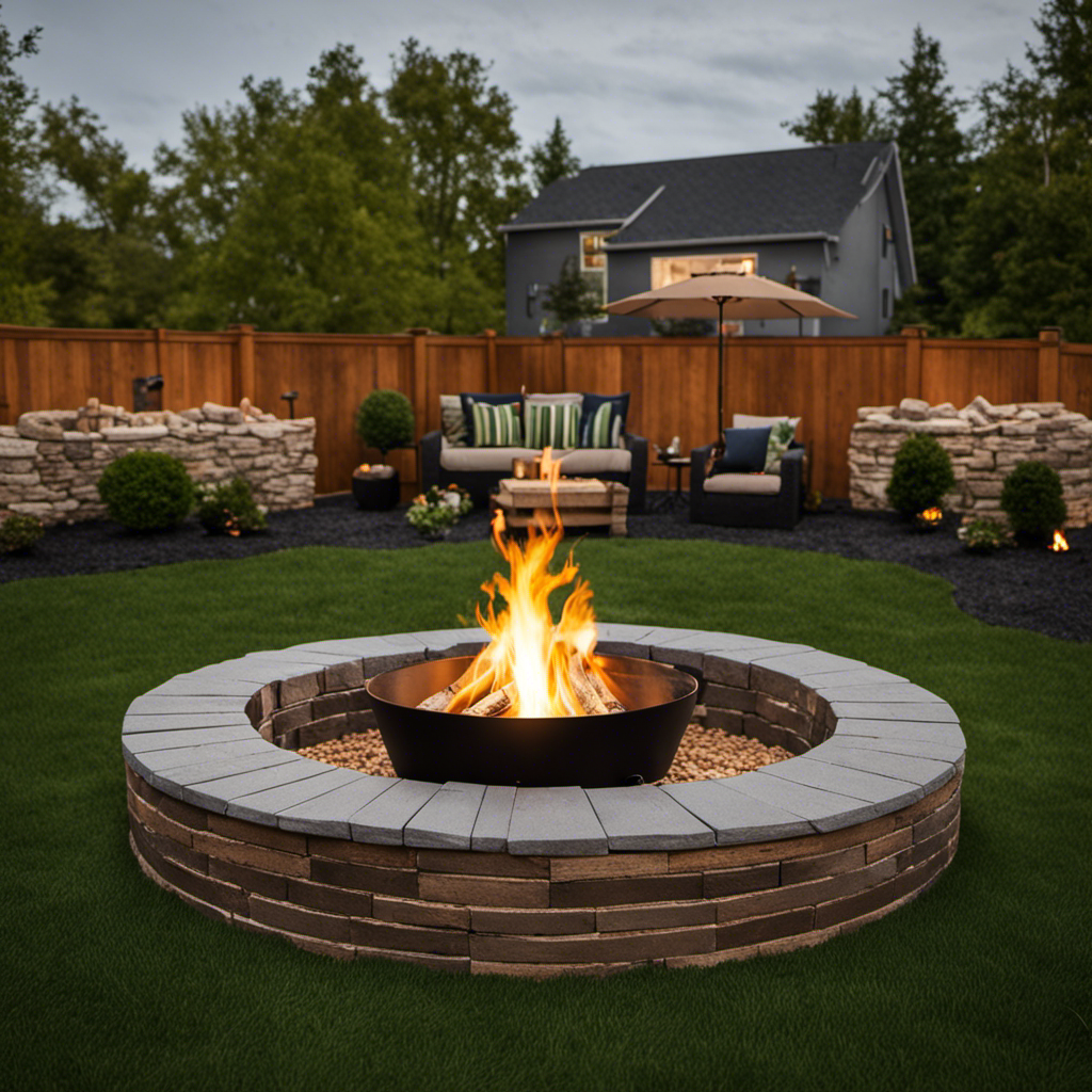 An image showcasing a step-by-step guide on building a wood pellet fire pit
