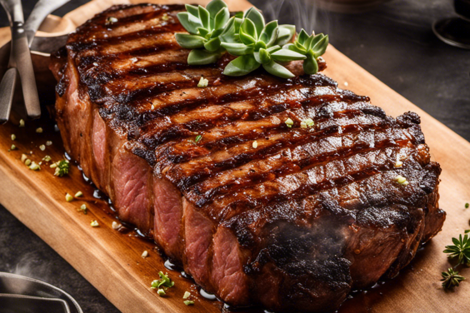 Lent pork steak sizzling on a wood pellet grill, enveloped in a cloud of fragrant smoke