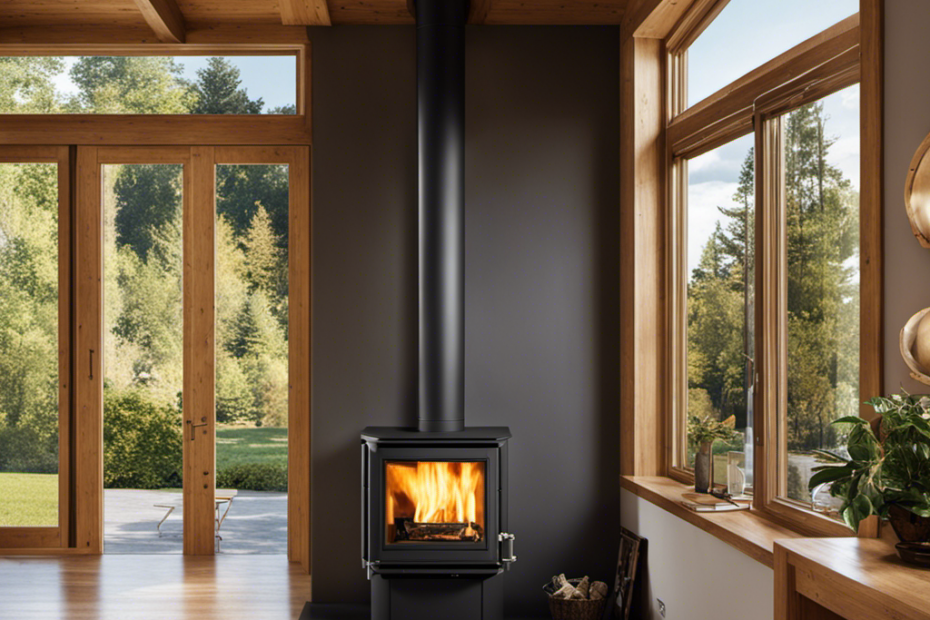 An image showcasing a step-by-step process of installing a wood pellet stove