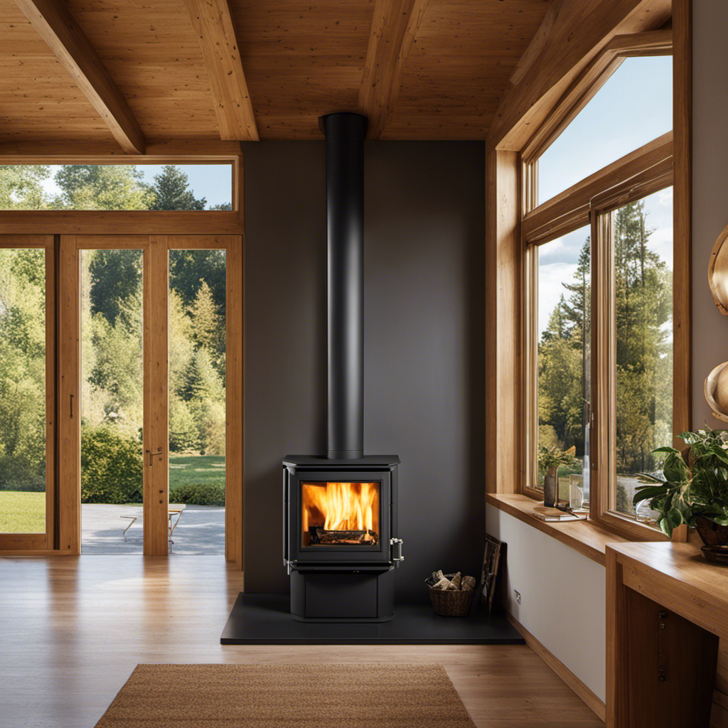 An image showcasing a step-by-step process of installing a wood pellet stove