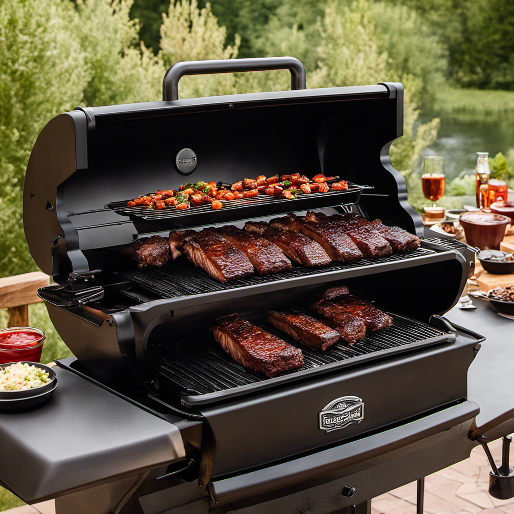 An image capturing the smoky aroma of succulent ribs on the Char-Griller Wood Fire Pro Pellet Grill