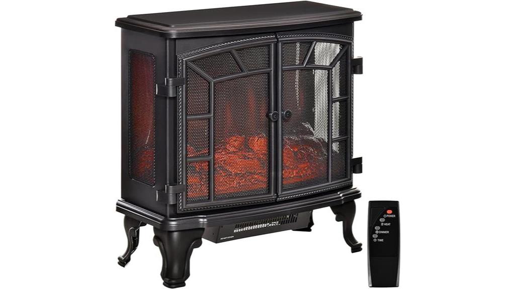 detailed review of homcom 27 electric fireplace heater