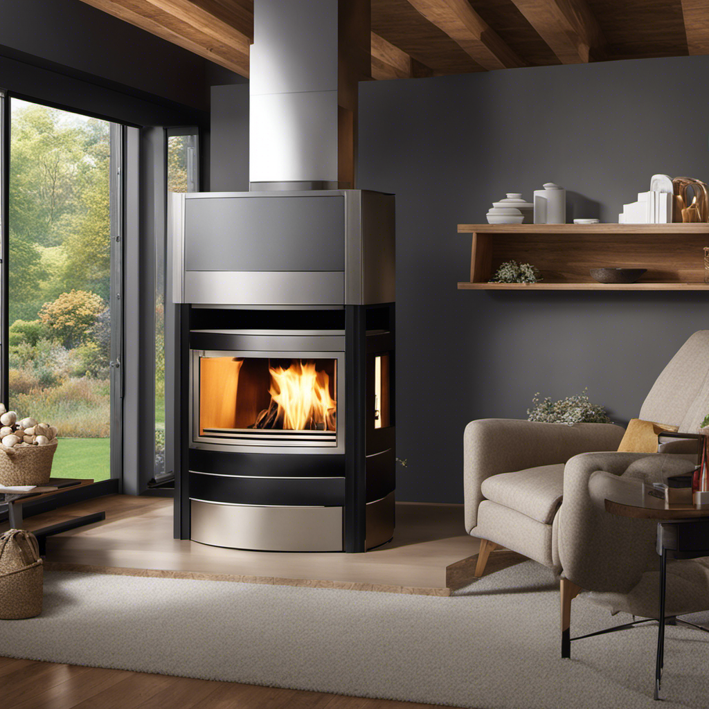 An image showcasing a well-ventilated pellet stove installation