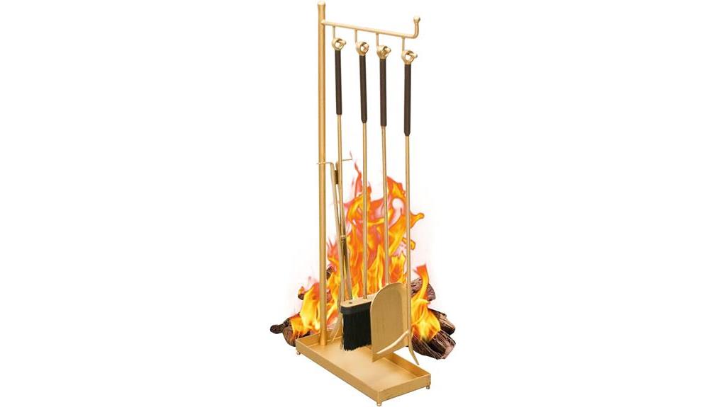 durable gold fireplace tools