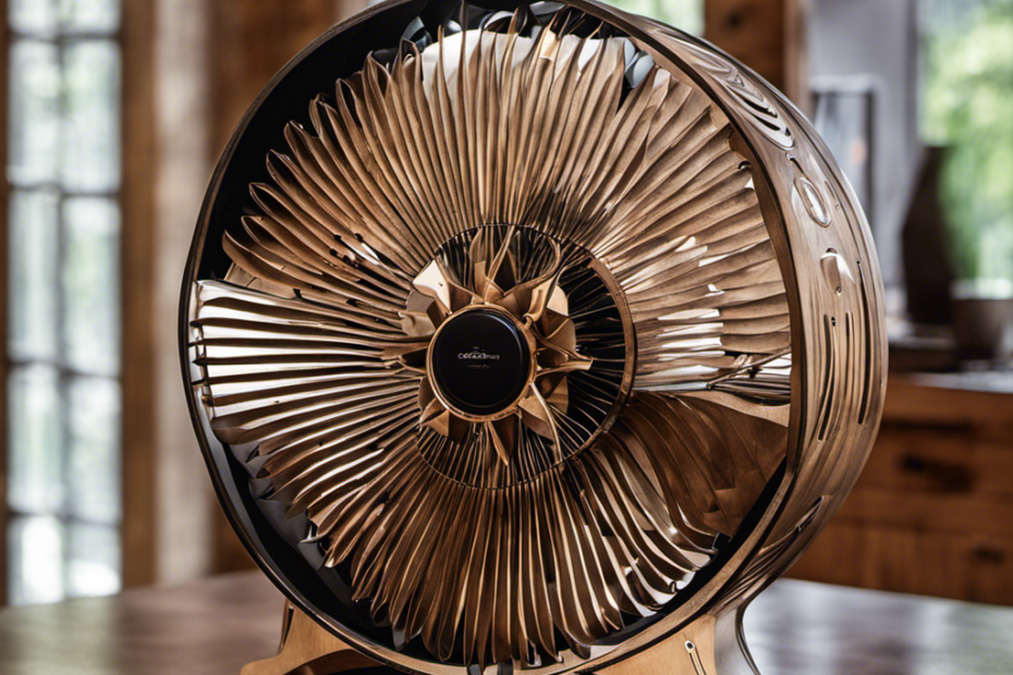 An image showcasing the intricate mechanics of an Ecofan Wood Stove Fan