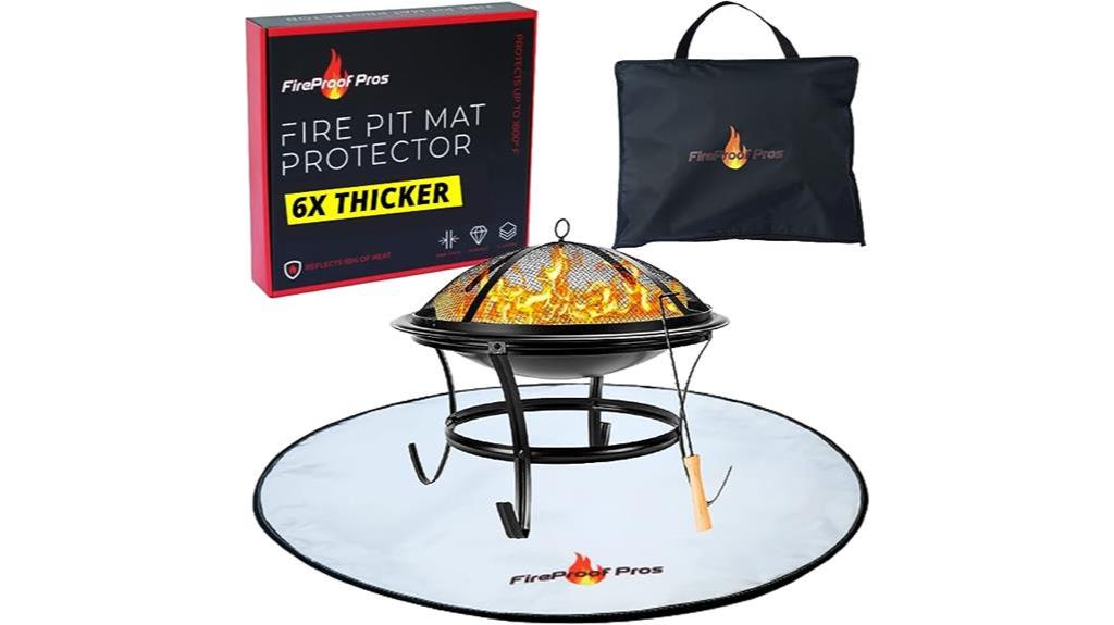 fireproof mat protects fire pit