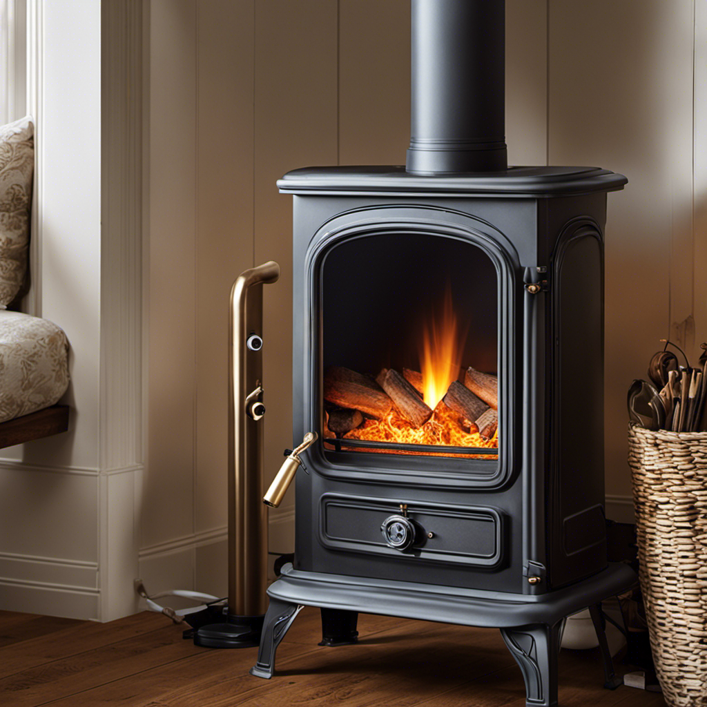 An image showcasing the step-by-step process of converting a traditional wood stove to an electric one