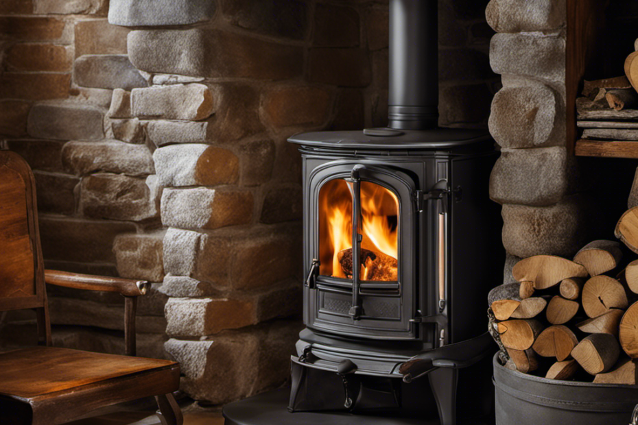 An image capturing the process of plugging the flue of a wood stove