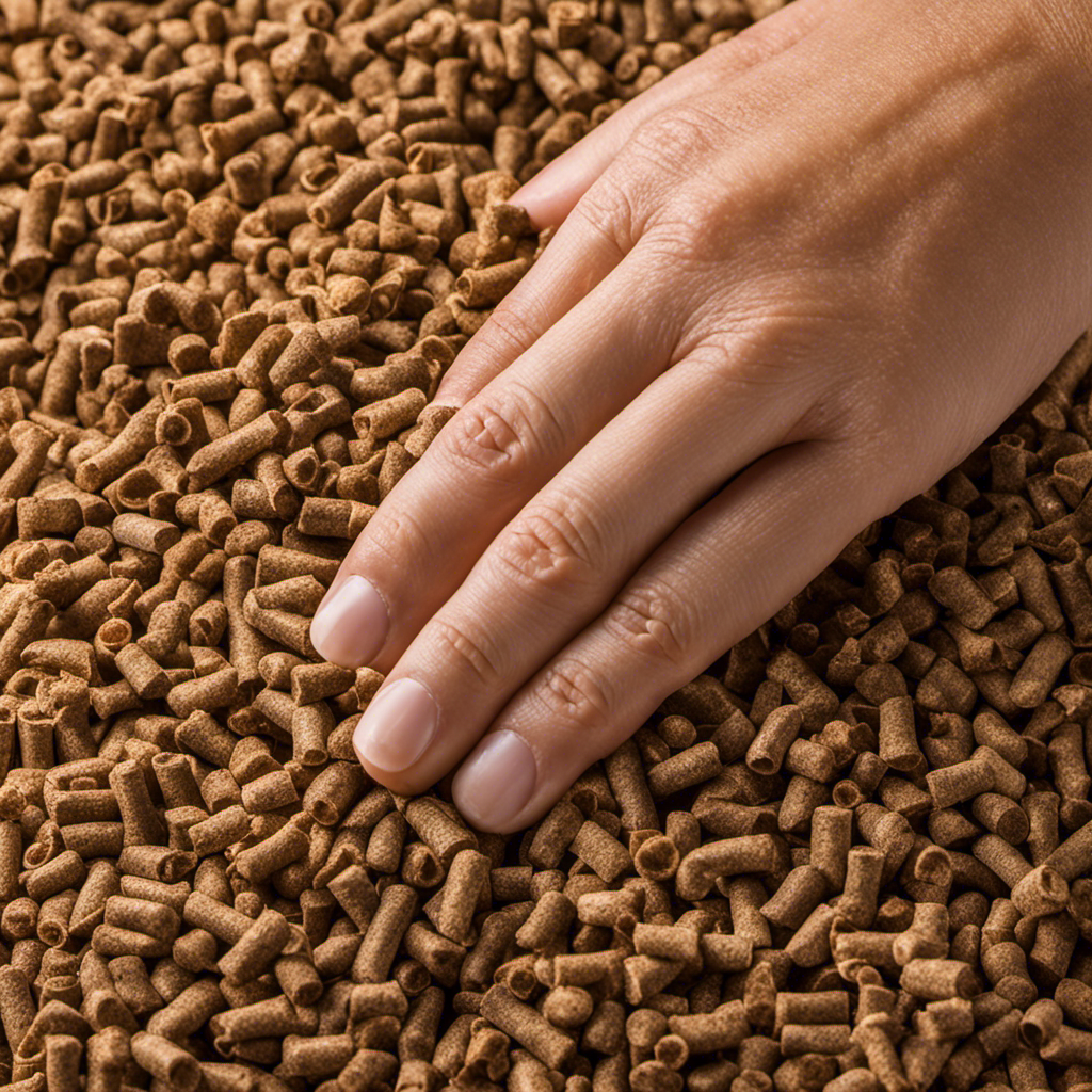 An image showcasing the intricate process of producing horse wood pellet bedding