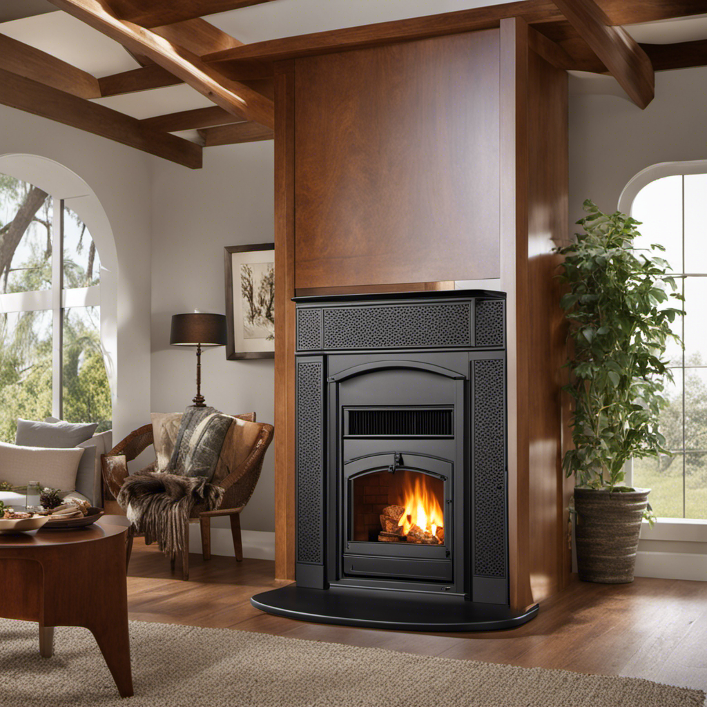 An image showcasing the intricate mechanics of a wood pellet fireplace insert