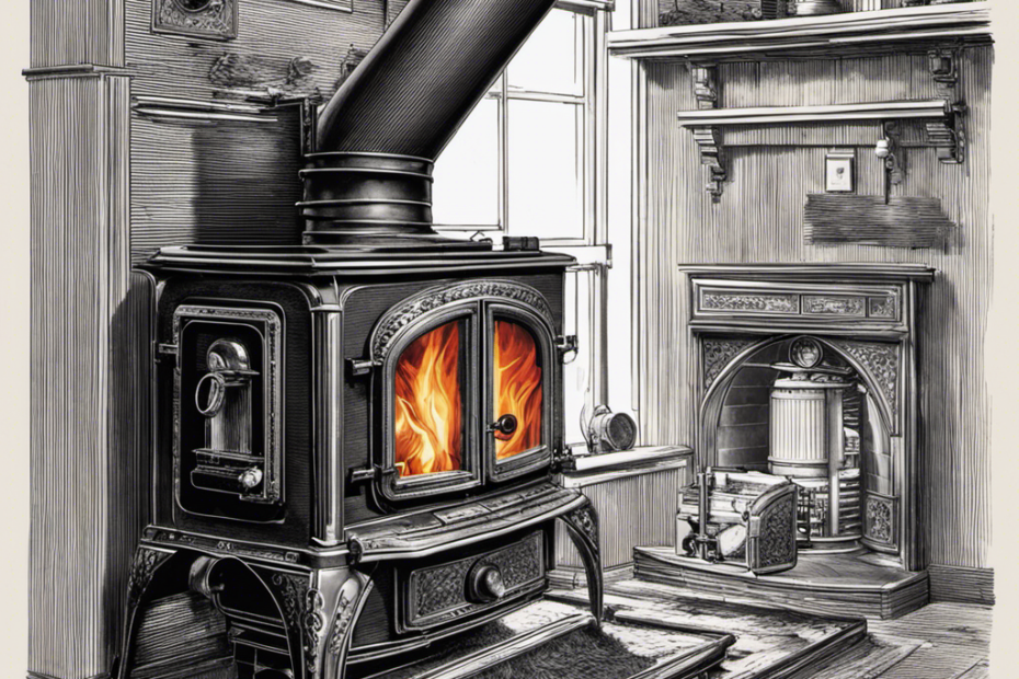 An image showcasing the inner workings of a wood stove