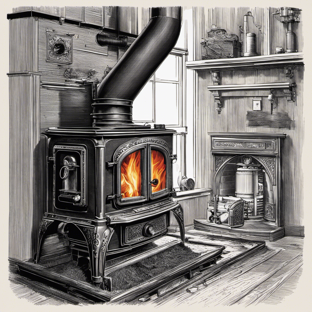 An image showcasing the inner workings of a wood stove