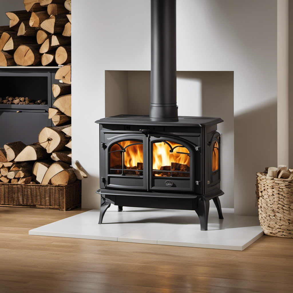 An image showcasing a diverse range of wood stoves, displaying the official 26 Wood Stove Tax Credit logo and highlighting the specific features that make them eligible for the credit
