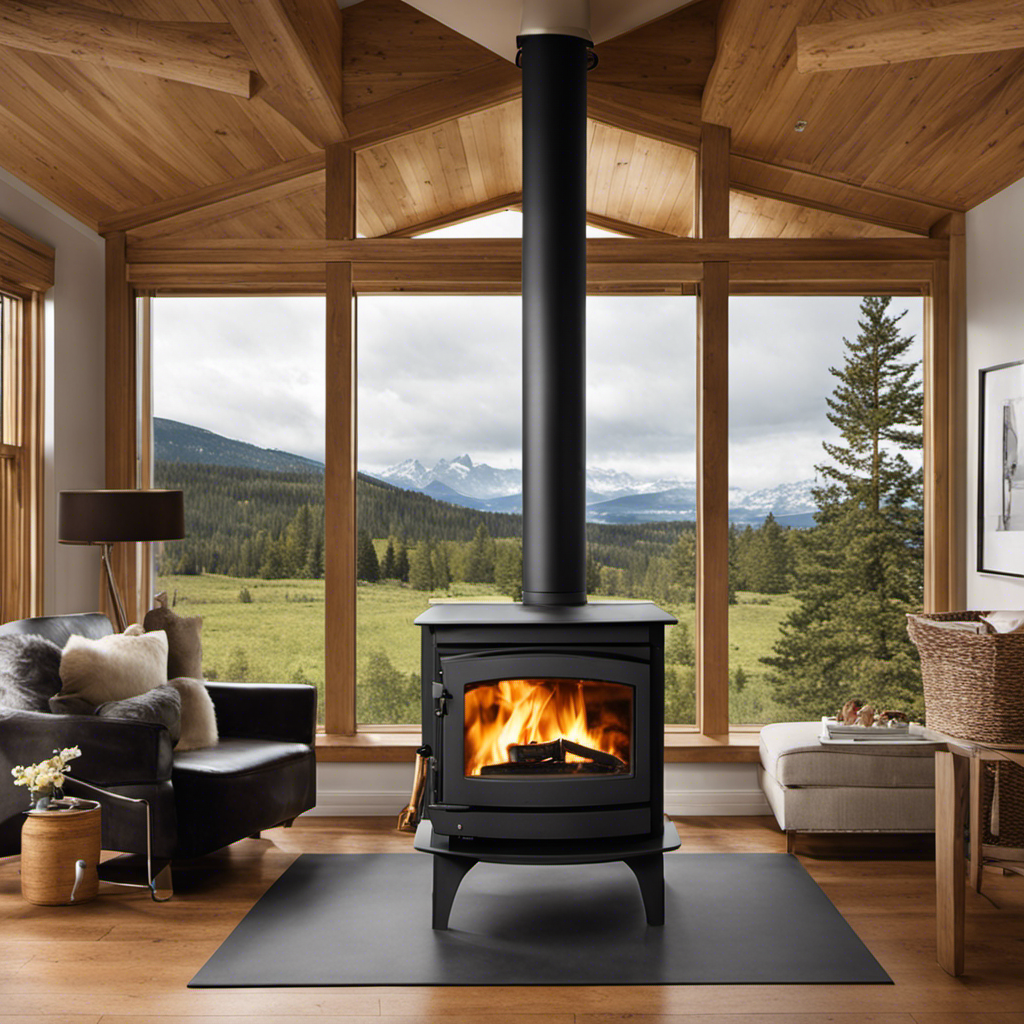 An image with a wood stove positioned in a room, showcasing the perfect placement