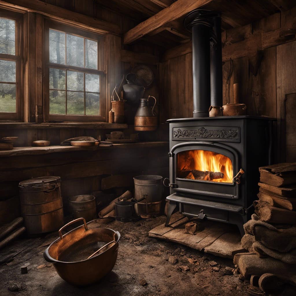 log wood stove