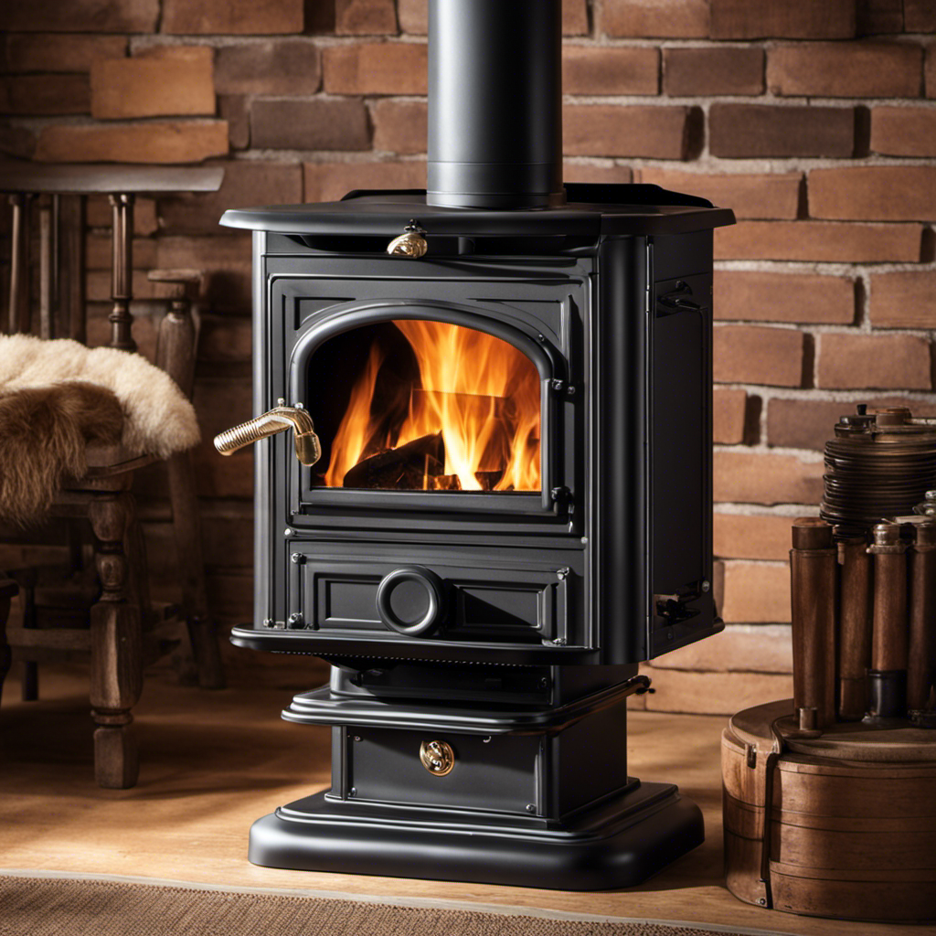 An image showcasing the intricately designed air intake system of a wood stove