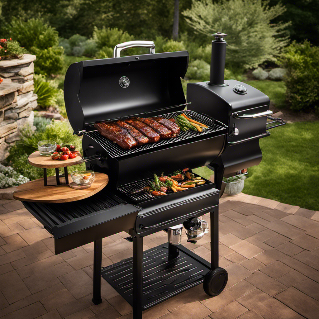 An image capturing the tantalizing sight of succulent ribs sizzling on the Pit Boss Classic Wood Pellet Grill