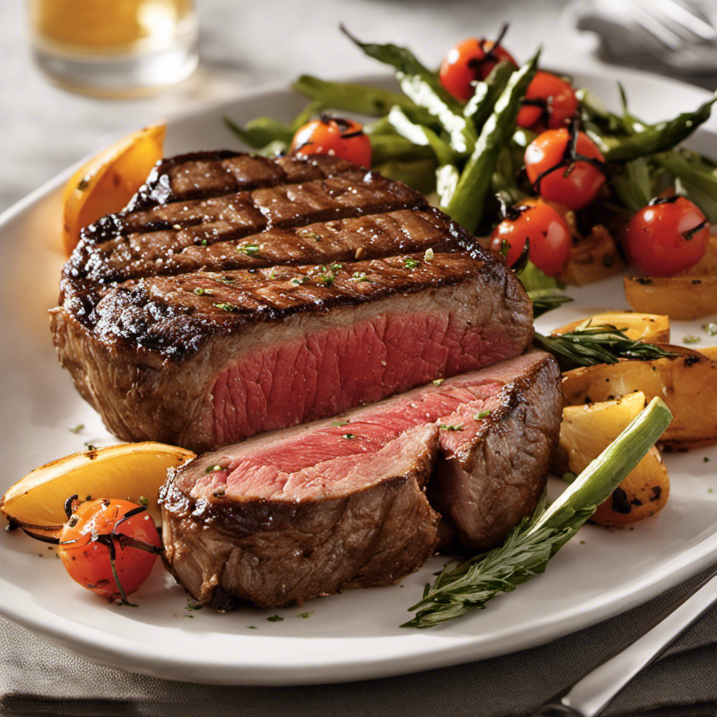 An image capturing the sizzling perfection of a juicy steak on a wood pellet grill