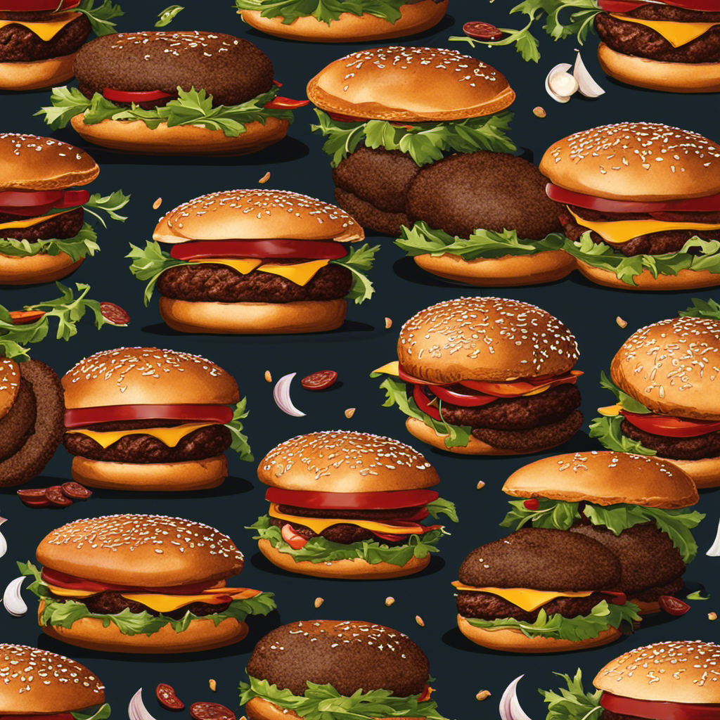 An image featuring a mouthwatering scene of perfectly smoked hamburgers on a wood pellet grill