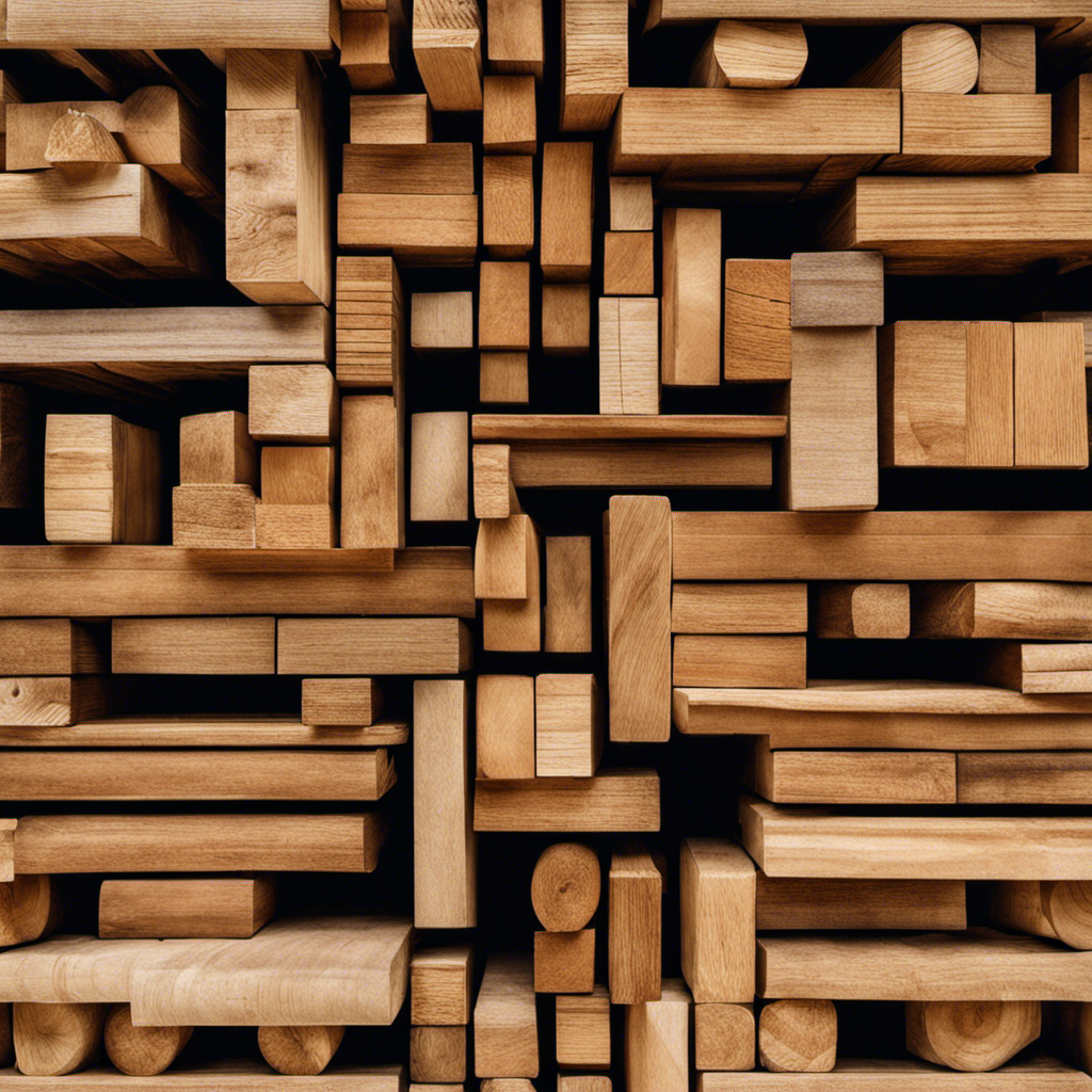Capture an overhead view of a sturdy wooden pallet, impeccably stacked with uniform rows of dense pellet wood blocks