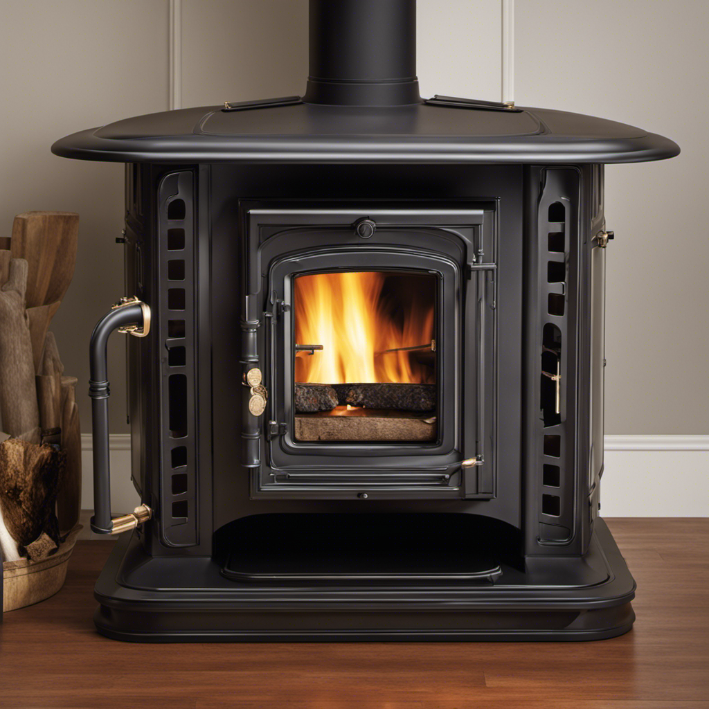 An image portraying a cross-section view of the Kimberly Wood Stove in action, revealing its intricate combustion system, airflow channels, and heat distribution mechanism, showcasing the stove's innovative and efficient functionality