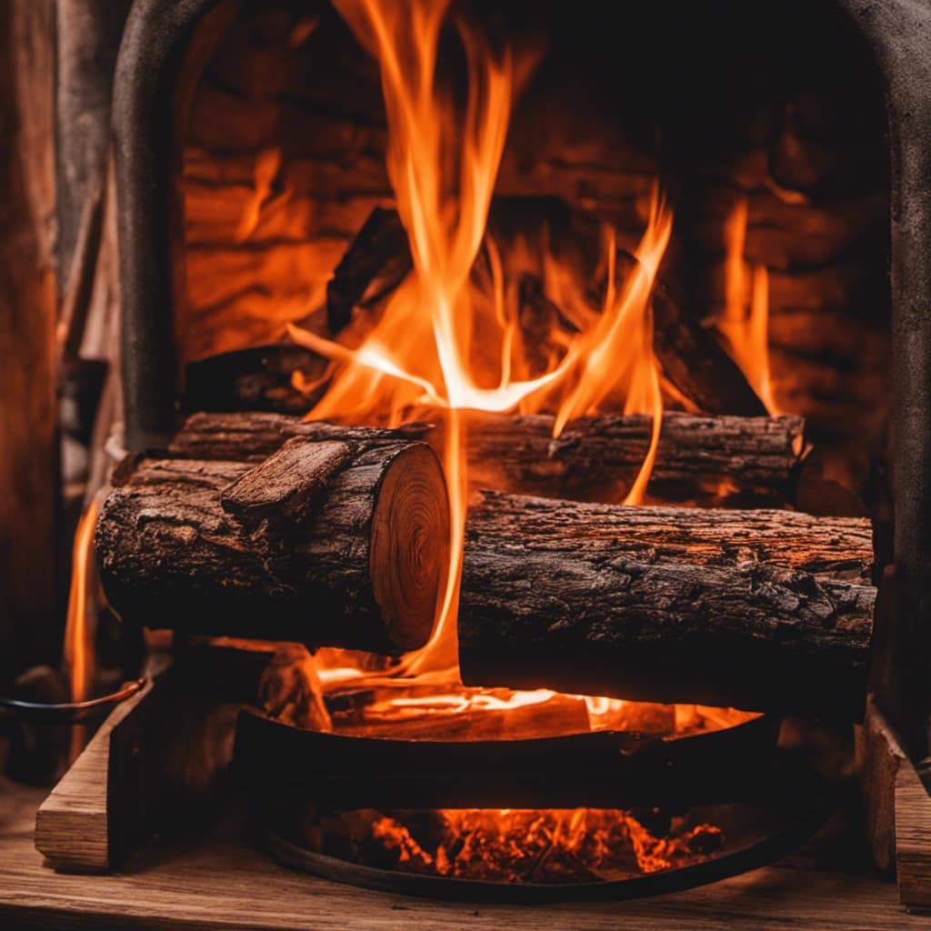 log wood stove