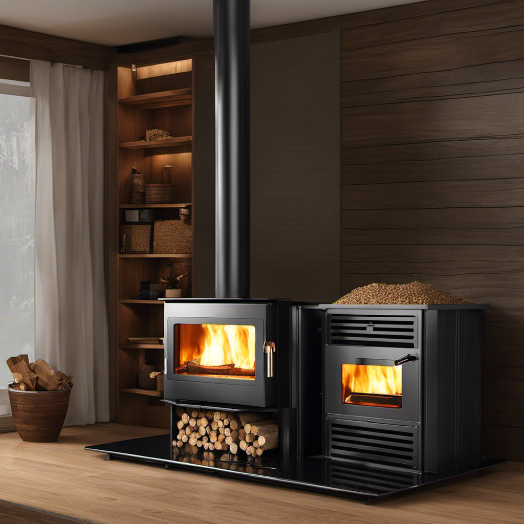 An image showcasing a step-by-step guide for constructing a W-shaped wood pellet stove