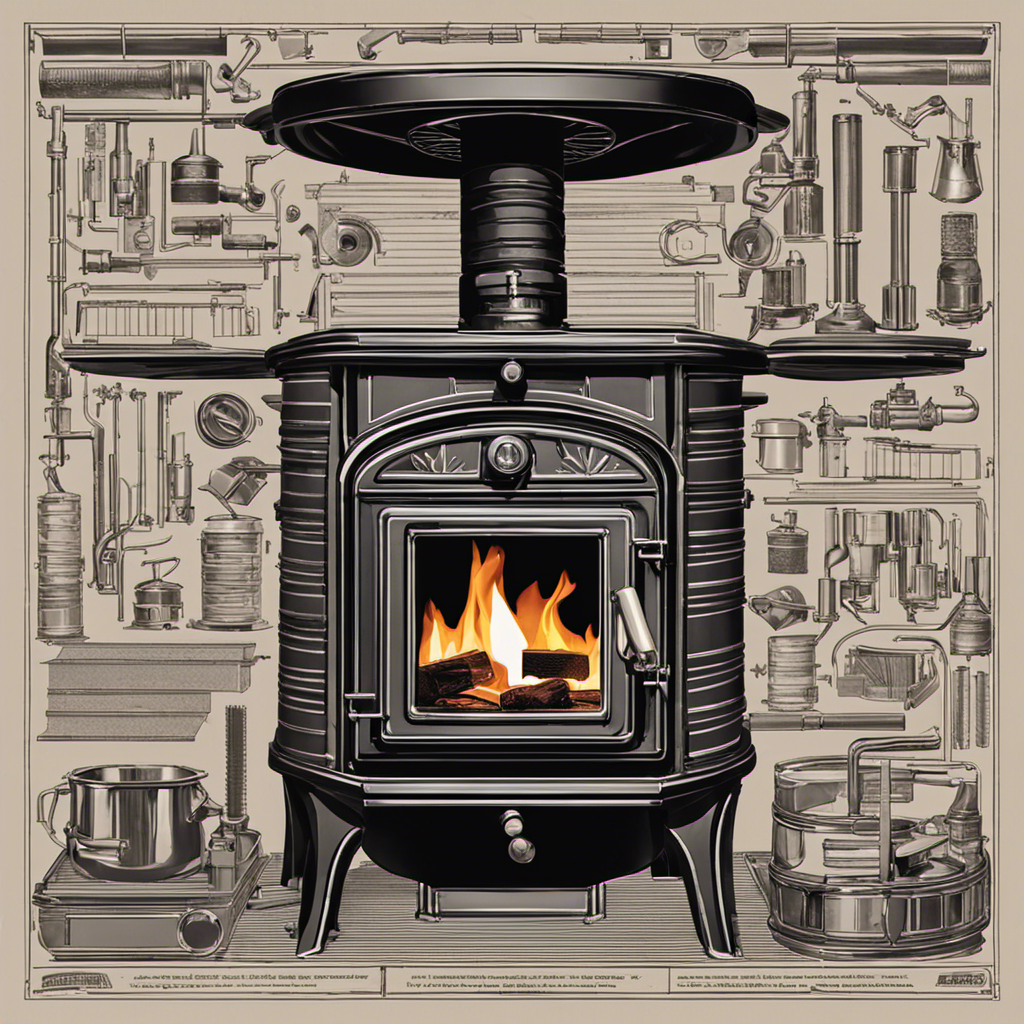 An image showcasing the step-by-step process of assembling a Wagener Sparky wood stove