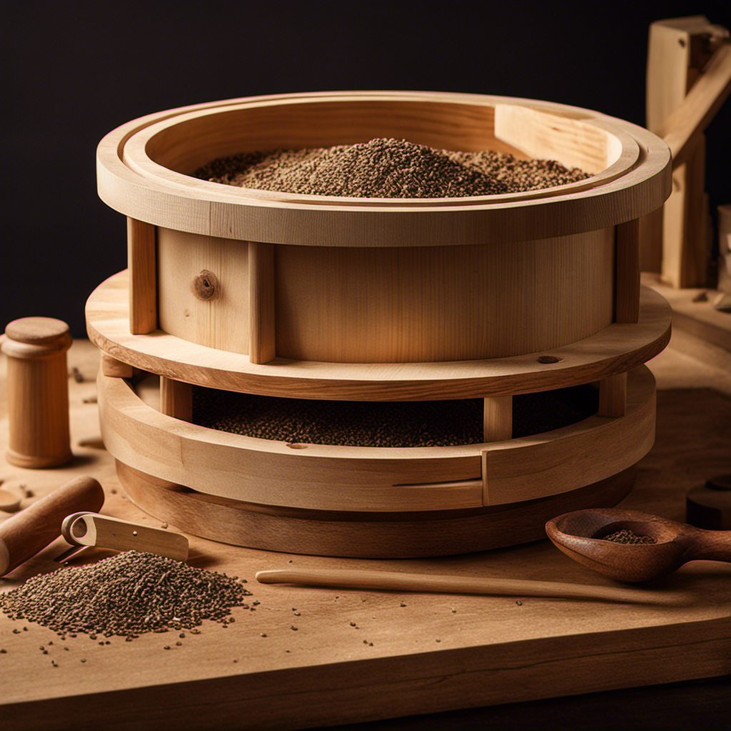An image capturing the process of constructing a sturdy wood pellet sifter