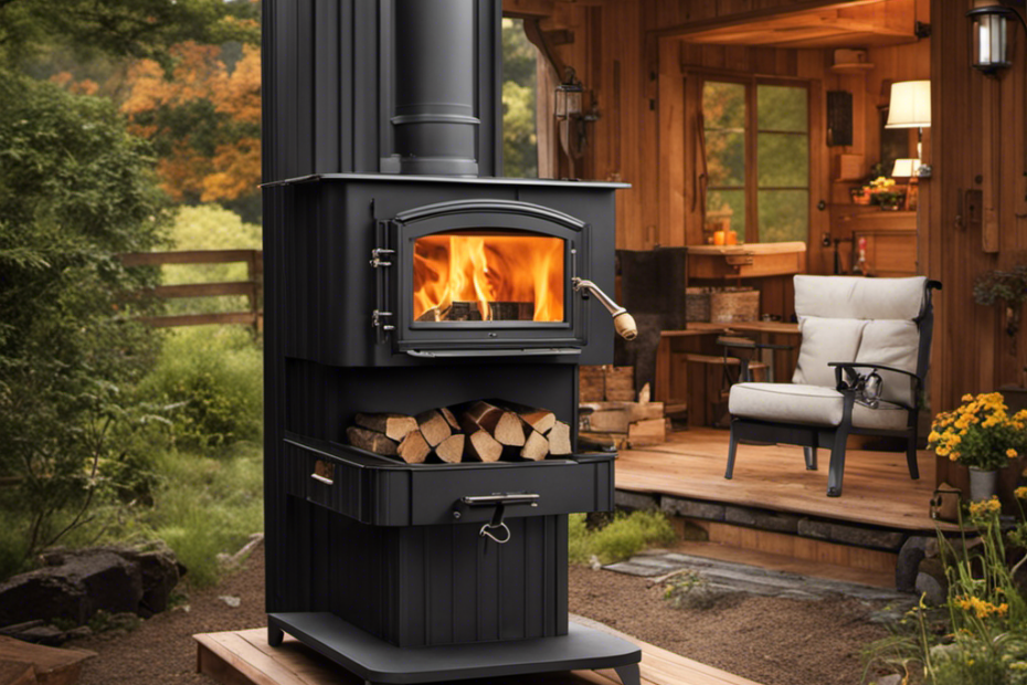 An image that showcases the step-by-step process of constructing an outdoor wood stove