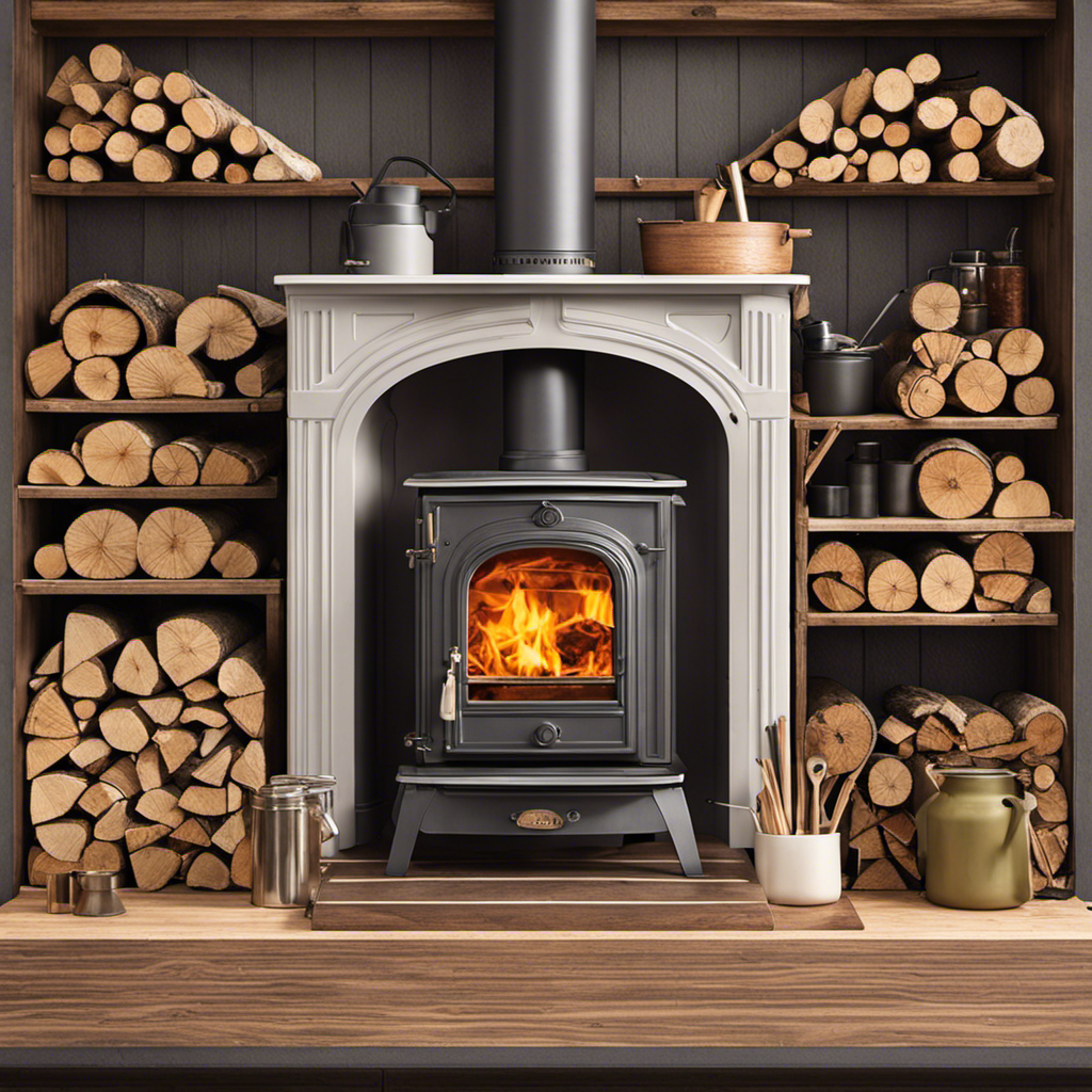 An image showcasing a step-by-step guide on building a wood stove