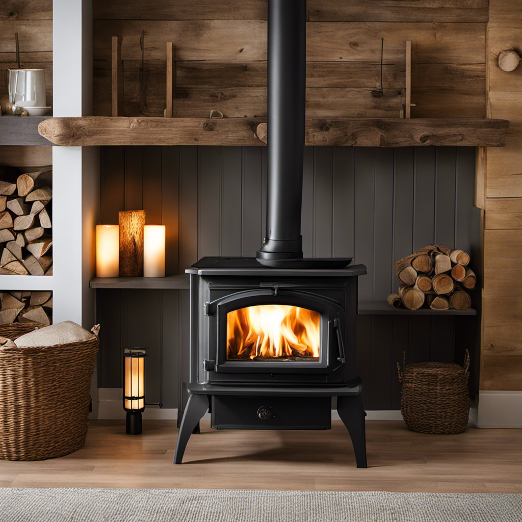 An image capturing the step-by-step process of transitioning from a rustic wood stove to a modern pellet stove