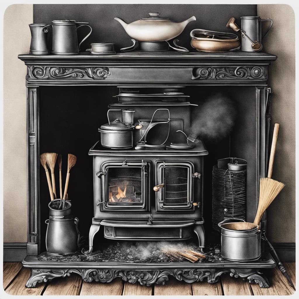 antique wood burning stove