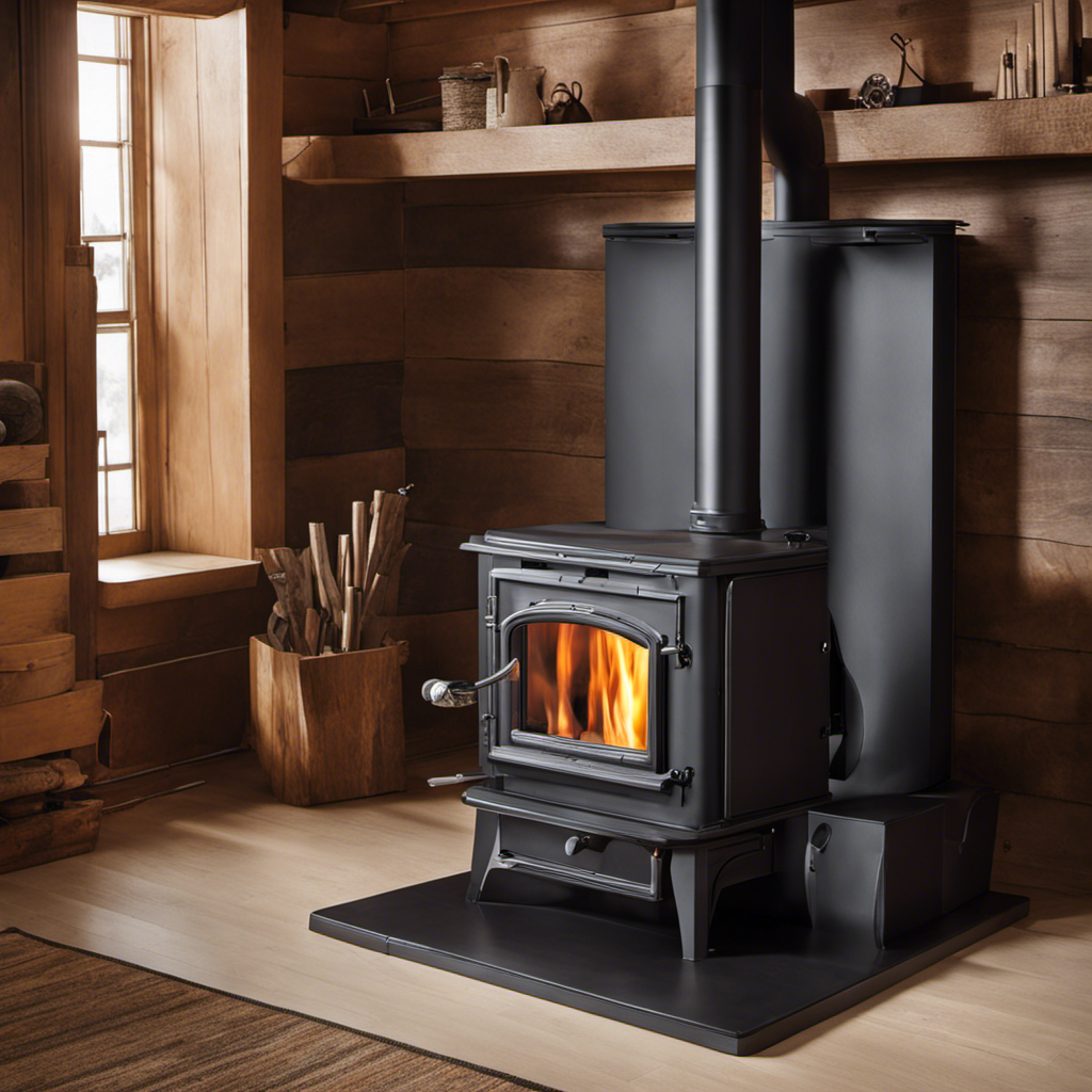 An image showcasing a step-by-step guide on connecting blowers to a wood stove