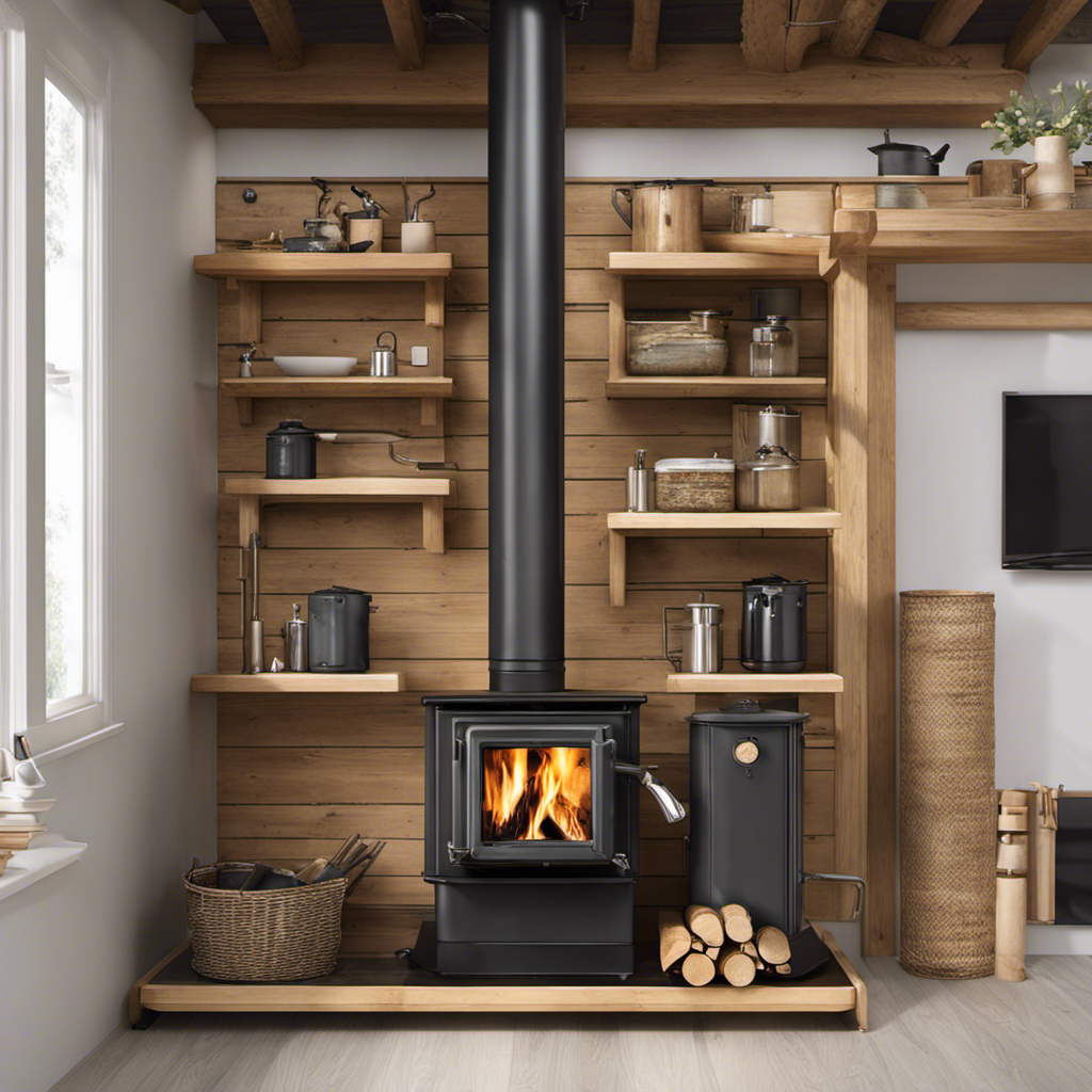 An image showcasing a step-by-step guide to connecting wood stove piping