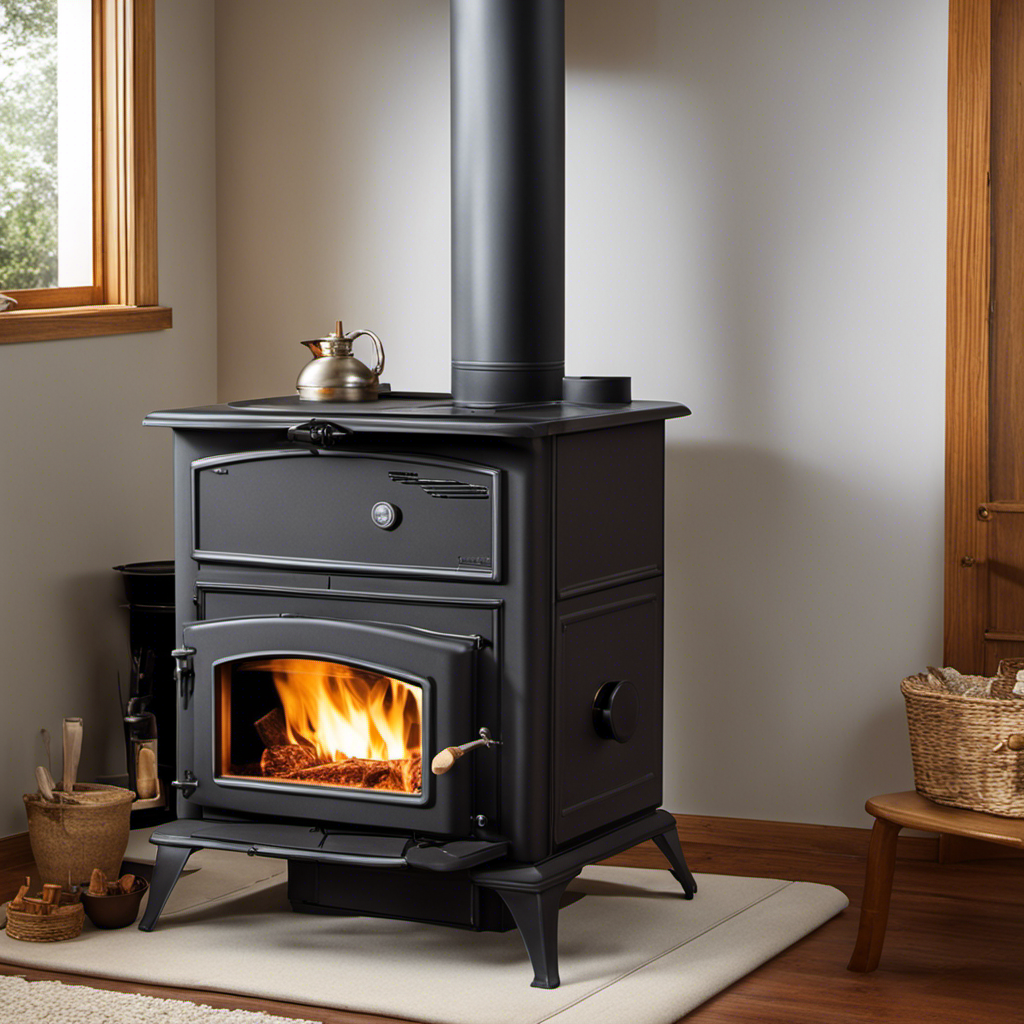 An image showcasing the step-by-step process of converting a wood stove to burn oil