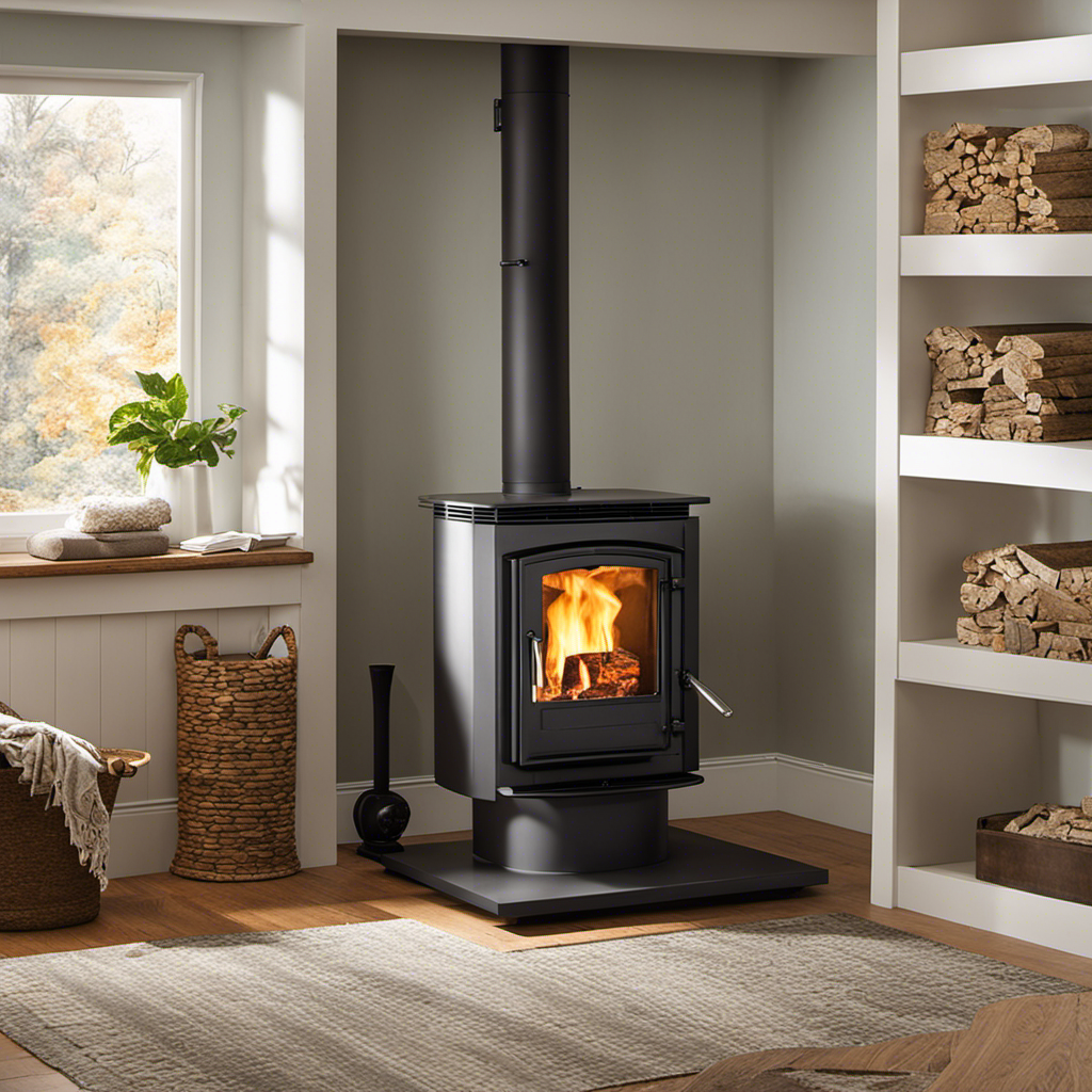 An image showcasing the step-by-step process of converting a pellet stove to a wood stove