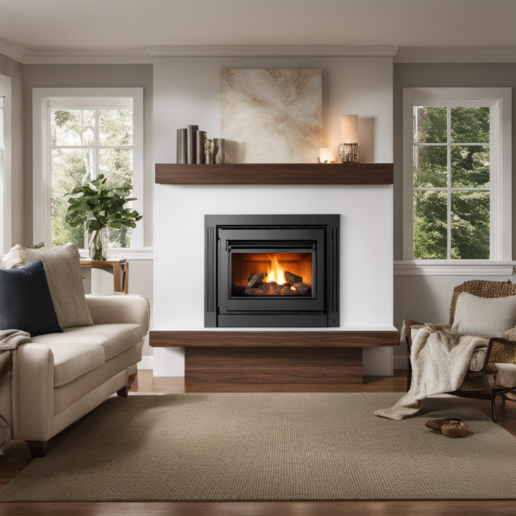 An image showcasing the transformation from a traditional wood fireplace to a sleek pellet stove