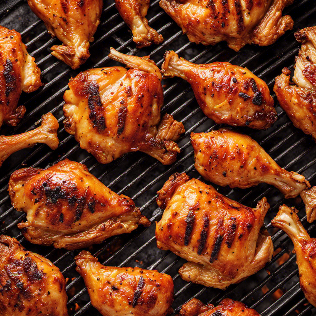 An image capturing the golden-brown chicken drumettes sizzling on a wood pellet grill