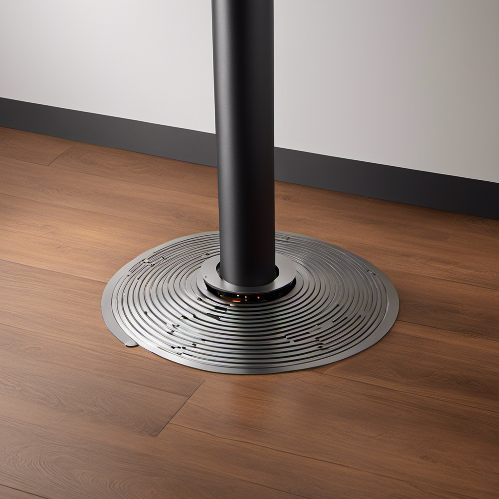 An image showcasing a step-by-step guide on ducting a pellet stove through a wood floor