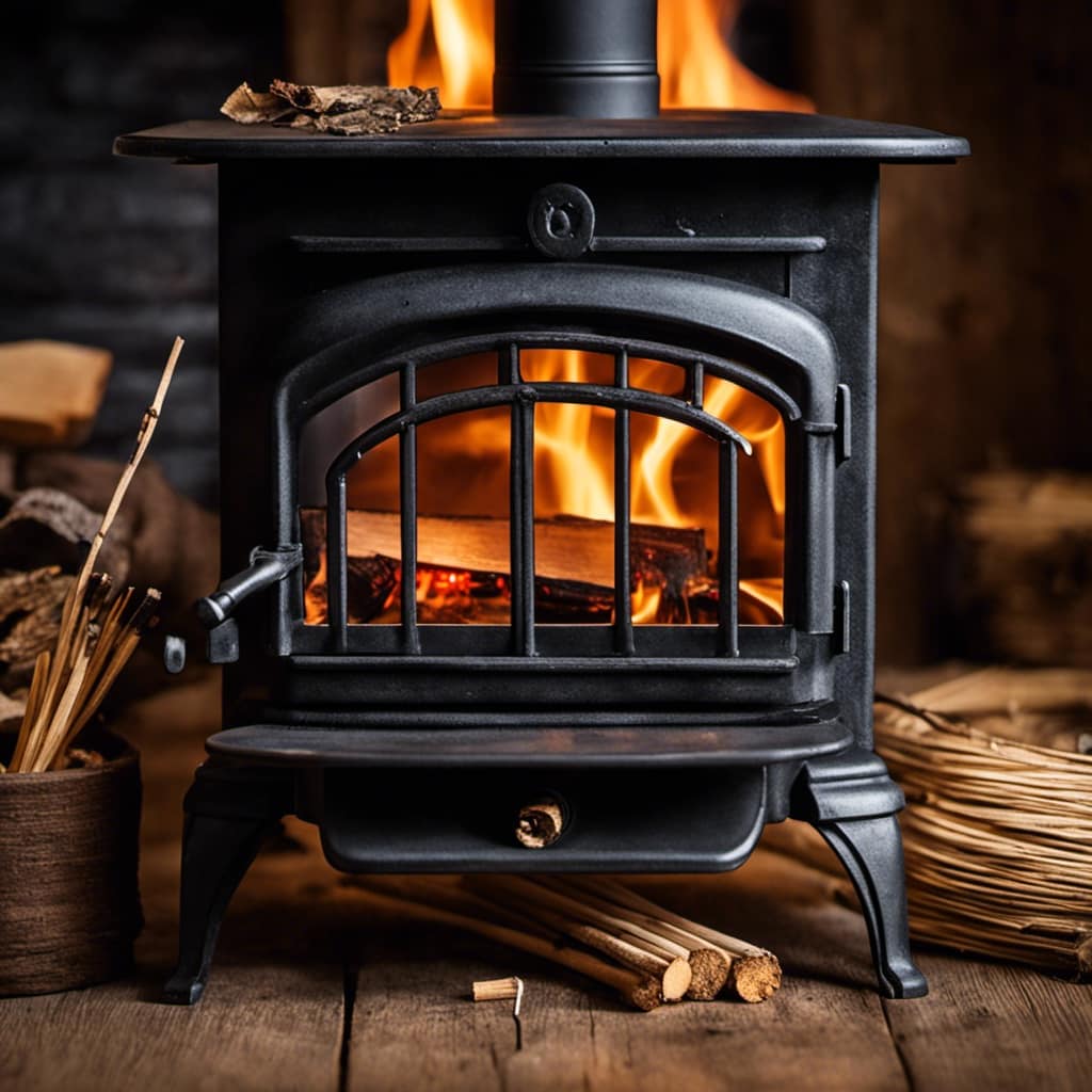 wood stove fans on top of stove