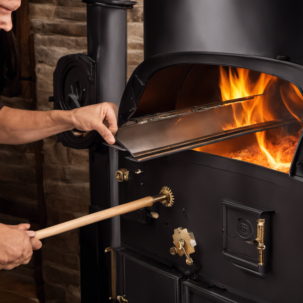 An image capturing the step-by-step process of fixing a Blaze King wood stove damper