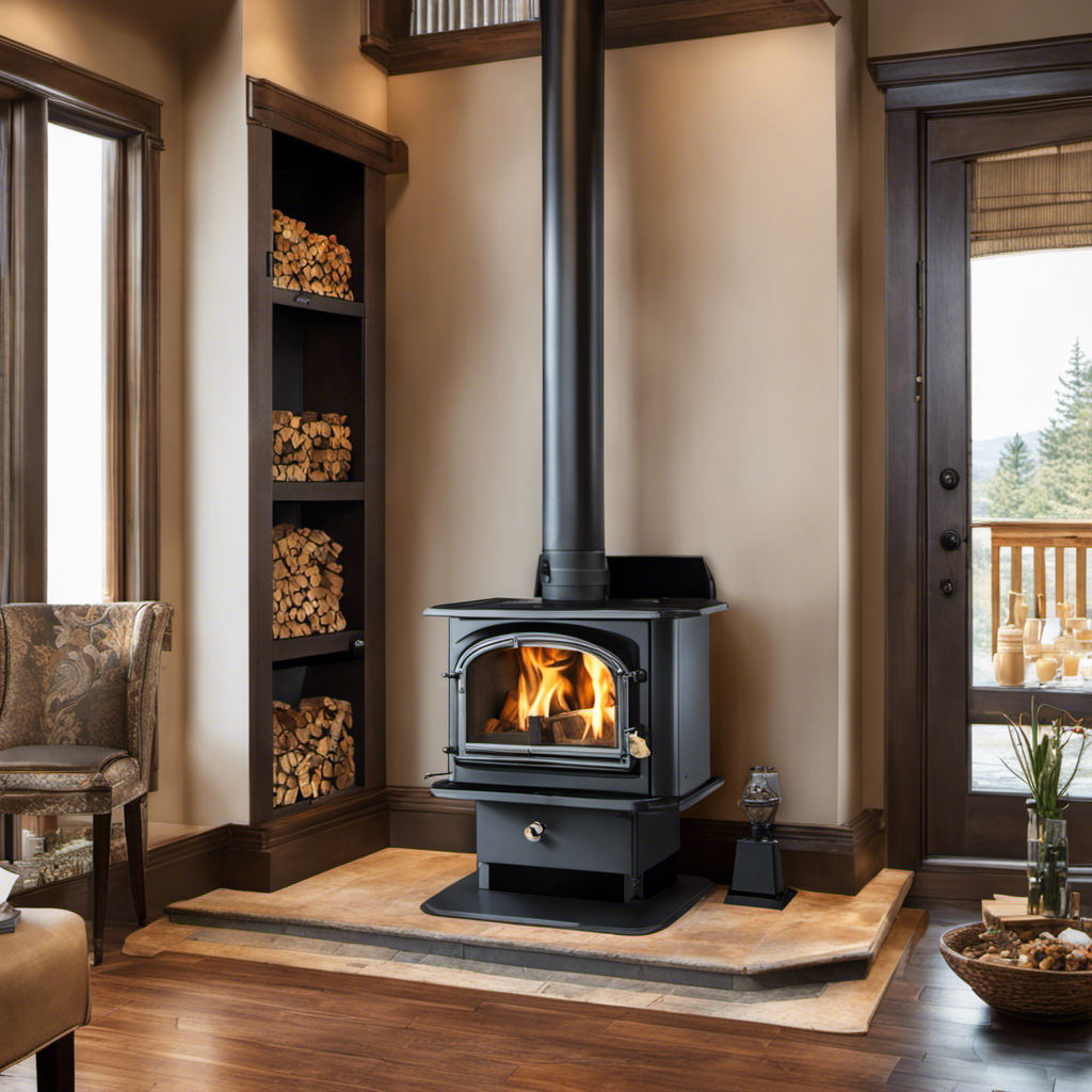 An image depicting a step-by-step visual guide on connecting a Breckwell 2700 Bay Window Wood Pellet Stove