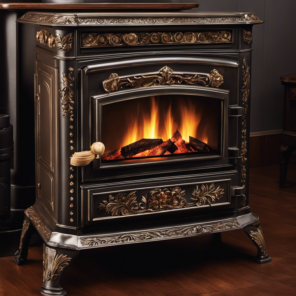 An image showcasing a close-up of a wood pellet stove's control panel