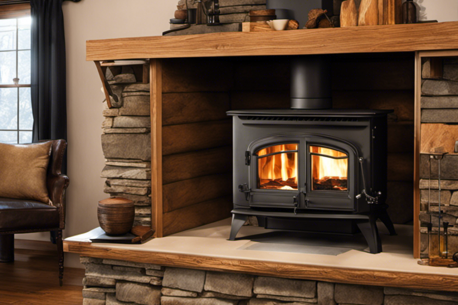 An image showcasing a step-by-step installation guide for a wood stove heat shield