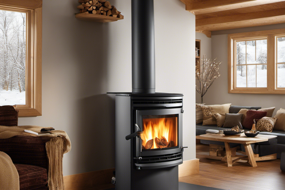 An image showcasing a step-by-step installation guide for a wood pellet burning stove