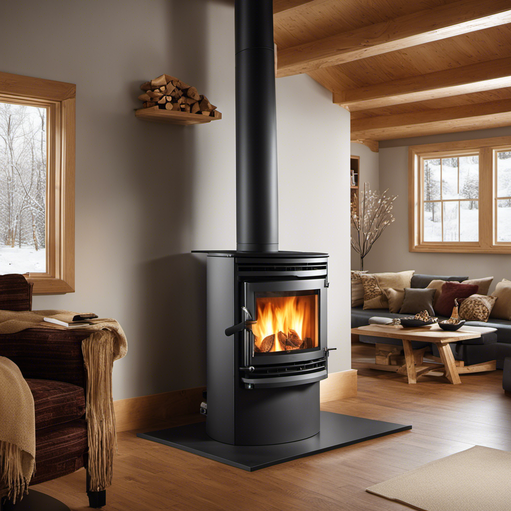 An image showcasing a step-by-step installation guide for a wood pellet burning stove
