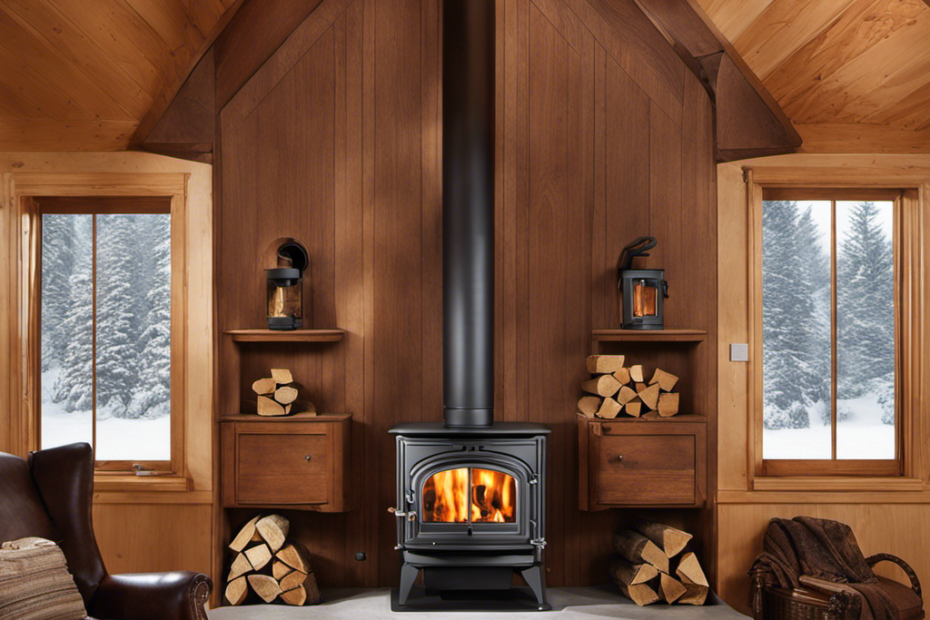 An image showcasing a step-by-step guide to installing baffles in a Napoleon wood stove